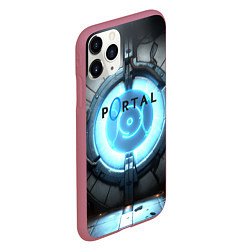 Чехол iPhone 11 Pro матовый Portal logo game, цвет: 3D-малиновый — фото 2