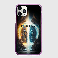 Чехол iPhone 11 Pro матовый Люди в портале, цвет: 3D-фиолетовый
