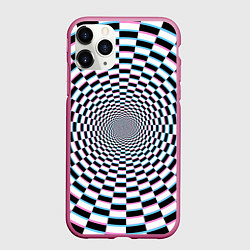 Чехол iPhone 11 Pro матовый Оптическая иллюзия с погружением, цвет: 3D-малиновый