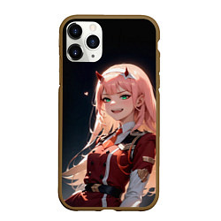 Чехол iPhone 11 Pro матовый Милый во франксе - zero two, цвет: 3D-коричневый