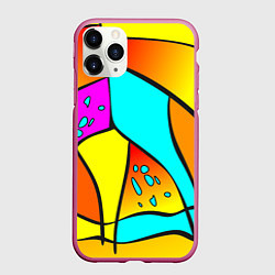 Чехол iPhone 11 Pro матовый Яркая абстракция, цвет: 3D-малиновый