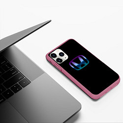 Чехол iPhone 11 Pro матовый Honda neon logo, цвет: 3D-малиновый — фото 2