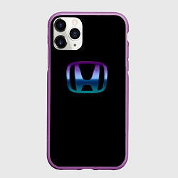 Чехол iPhone 11 Pro матовый Honda neon logo, цвет: 3D-фиолетовый
