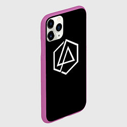 Чехол iPhone 11 Pro матовый Linkin park logo white, цвет: 3D-фиолетовый — фото 2