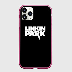 Чехол iPhone 11 Pro матовый Lnkin park logo white, цвет: 3D-малиновый