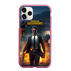 Чехол iPhone 11 Pro матовый PUBG персонаж после взрыва, цвет: 3D-малиновый