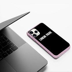 Чехол iPhone 11 Pro матовый Linkin park rock white, цвет: 3D-розовый — фото 2