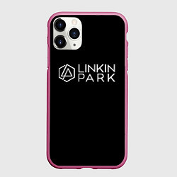 Чехол iPhone 11 Pro матовый Linkin parrk logo chester, цвет: 3D-малиновый