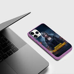 Чехол iPhone 11 Pro матовый PUBG game wallpaper, цвет: 3D-фиолетовый — фото 2