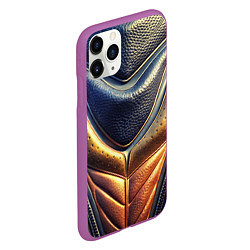 Чехол iPhone 11 Pro матовый Футуристический текстурный костюм из кожи, цвет: 3D-фиолетовый — фото 2