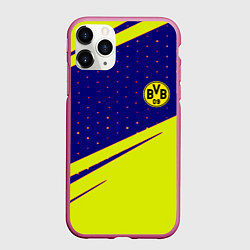 Чехол iPhone 11 Pro матовый Borussia logo geometry, цвет: 3D-малиновый