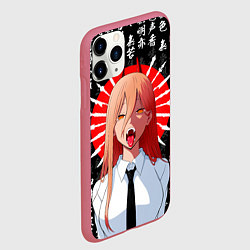 Чехол iPhone 11 Pro матовый Демон крови Пауэр - аниме человек бензопила, цвет: 3D-малиновый — фото 2