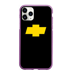 Чехол iPhone 11 Pro матовый Chevrolet yellow, цвет: 3D-фиолетовый