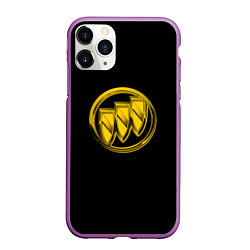 Чехол iPhone 11 Pro матовый Buick logo yellow, цвет: 3D-фиолетовый