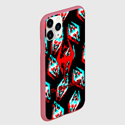 Чехол iPhone 11 Pro матовый The elder scrolls glitch, цвет: 3D-малиновый — фото 2