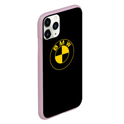 Чехол iPhone 11 Pro матовый BMW logo yellow, цвет: 3D-розовый — фото 2