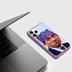 Чехол iPhone 11 Pro матовый Prison mike офис, цвет: 3D-фиолетовый — фото 2