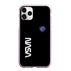 Чехол iPhone 11 Pro матовый Nasa space steel, цвет: 3D-розовый