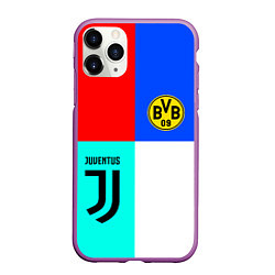 Чехол iPhone 11 Pro матовый Juventus x Borussia, цвет: 3D-фиолетовый