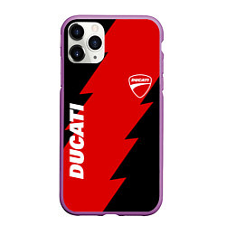 Чехол iPhone 11 Pro матовый Ducati - logo, цвет: 3D-фиолетовый