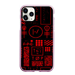 Чехол iPhone 11 Pro матовый Twenty one pilots pattern rock, цвет: 3D-розовый