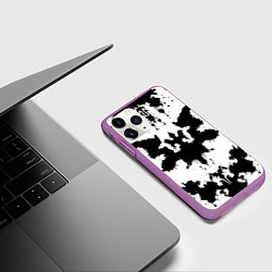 Чехол iPhone 11 Pro матовый Психоделический тест Роршаха, цвет: 3D-фиолетовый — фото 2