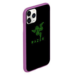 Чехол iPhone 11 Pro матовый Razer logo brend, цвет: 3D-фиолетовый — фото 2