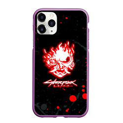 Чехол iPhone 11 Pro матовый Samurai flame logo, цвет: 3D-фиолетовый