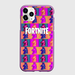 Чехол iPhone 11 Pro матовый Fortnite logo pattern game, цвет: 3D-фиолетовый