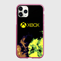 Чехол iPhone 11 Pro матовый Xbox game flame, цвет: 3D-малиновый
