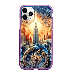 Чехол iPhone 11 Pro матовый American collage - ai art, цвет: 3D-фиолетовый