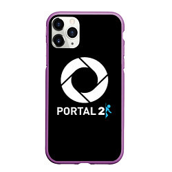 Чехол iPhone 11 Pro матовый Portal2 logo game, цвет: 3D-фиолетовый