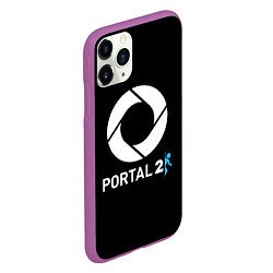 Чехол iPhone 11 Pro матовый Portal2 logo game, цвет: 3D-фиолетовый — фото 2