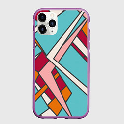 Чехол iPhone 11 Pro матовый Простая геометрия, цвет: 3D-фиолетовый