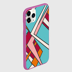Чехол iPhone 11 Pro матовый Простая геометрия, цвет: 3D-фиолетовый — фото 2
