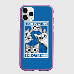 Чехол iPhone 11 Pro матовый Home is where the cats are