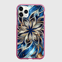 Чехол iPhone 11 Pro матовый Джинса и цветочный орнамент - нейросеть, цвет: 3D-малиновый