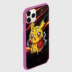 Чехол iPhone 11 Pro матовый Растекшийся Пикачу зомби, цвет: 3D-фиолетовый — фото 2