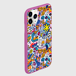 Чехол iPhone 11 Pro матовый Солнце и морские звёзды абстракция, цвет: 3D-фиолетовый — фото 2