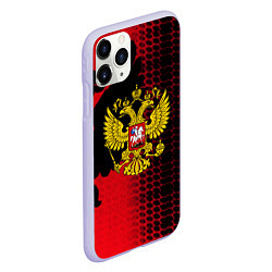 Чехол iPhone 11 Pro матовый Россия герб патриотический стиль, цвет: 3D-светло-сиреневый — фото 2