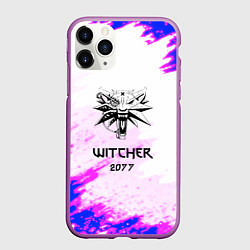 Чехол iPhone 11 Pro матовый The Witcher colors neon, цвет: 3D-фиолетовый