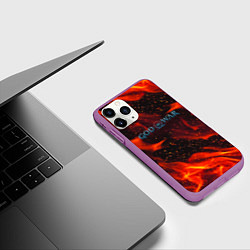 Чехол iPhone 11 Pro матовый God of war fire steel, цвет: 3D-фиолетовый — фото 2
