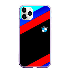 Чехол iPhone 11 Pro матовый BMW line sport, цвет: 3D-светло-сиреневый