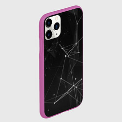 Чехол iPhone 11 Pro матовый Плексус чёрный, цвет: 3D-фиолетовый — фото 2