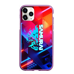 Чехол iPhone 11 Pro матовый Samurai neon game, цвет: 3D-фиолетовый