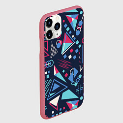 Чехол iPhone 11 Pro матовый Яркий абстрактный узор для спорта, цвет: 3D-малиновый — фото 2
