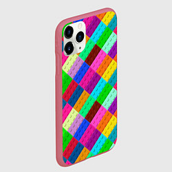Чехол iPhone 11 Pro матовый Блоки цветового конструктора, цвет: 3D-малиновый — фото 2