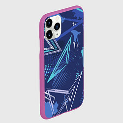 Чехол iPhone 11 Pro матовый Яркий абстрактный узор для спорта, цвет: 3D-фиолетовый — фото 2