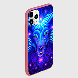 Чехол iPhone 11 Pro матовый Знак зодиака овен, цвет: 3D-малиновый — фото 2
