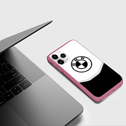 Чехол iPhone 11 Pro матовый BMW sport geometry, цвет: 3D-малиновый — фото 2